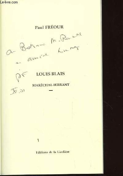 LOUIS BLAIS MARECHAL-FERRANT