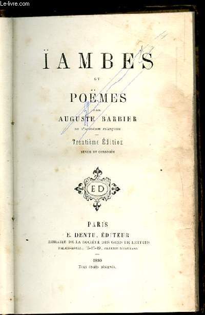 IAMBES ET POEMES. 30 EME EDITION