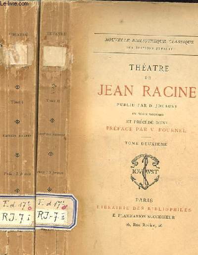 THEATRE DE JEAN RACINE. TOME 1 ET 2