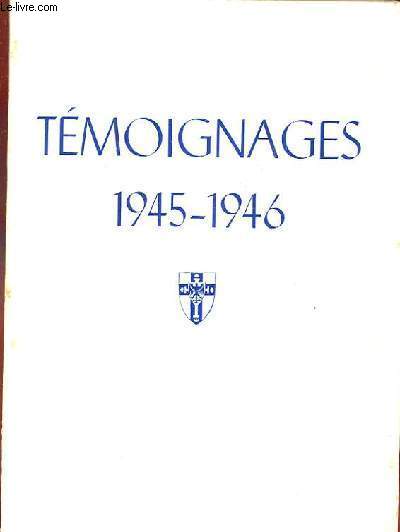 TEMOIGNAGES 1945-1946