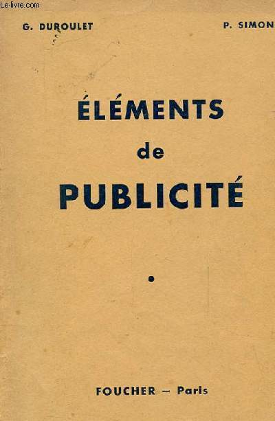 ELEMENTS DE PUBLICITE