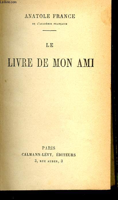 LE LIVRE DE MON AMI