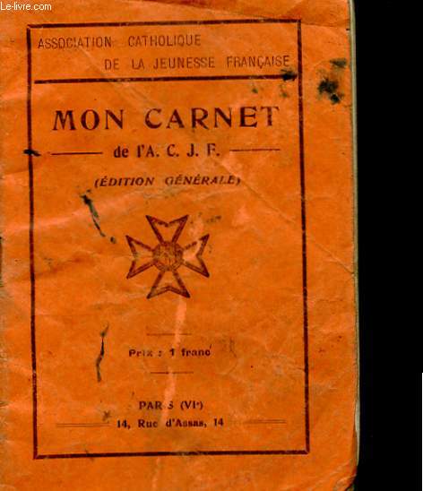 MON CARNET DE L'A.C.J.F.