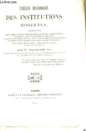 ENCYCLOPEDIE PORTATIVE. TABLEAU HISTORIQUE DES INSTITUTIONS MODERNES