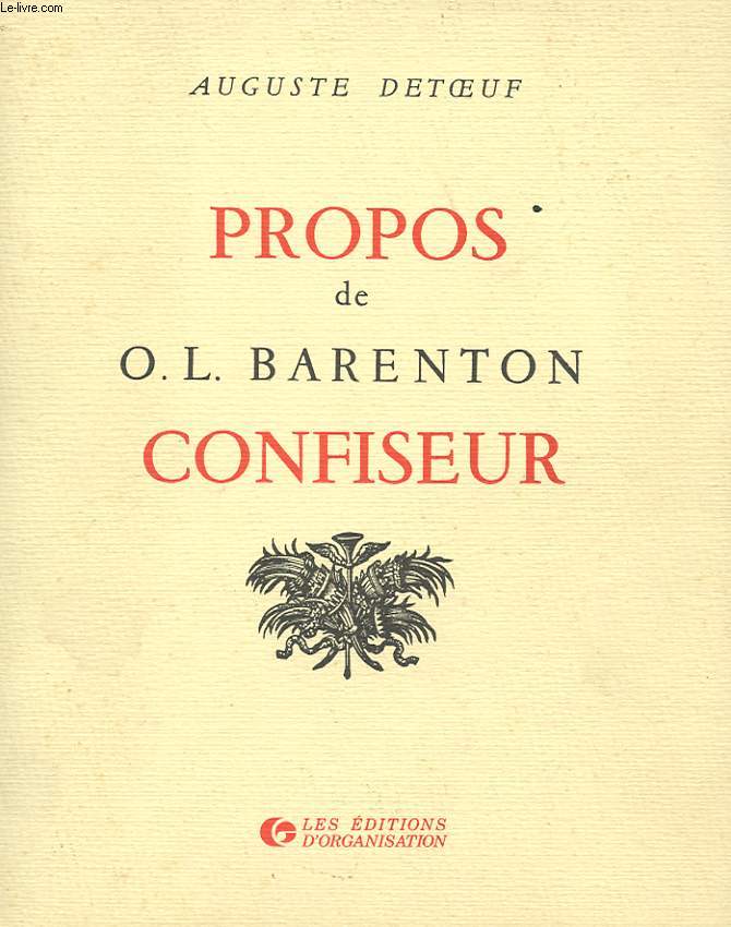 PROPOS DE O.L. BARENTON. CONFISEUR.