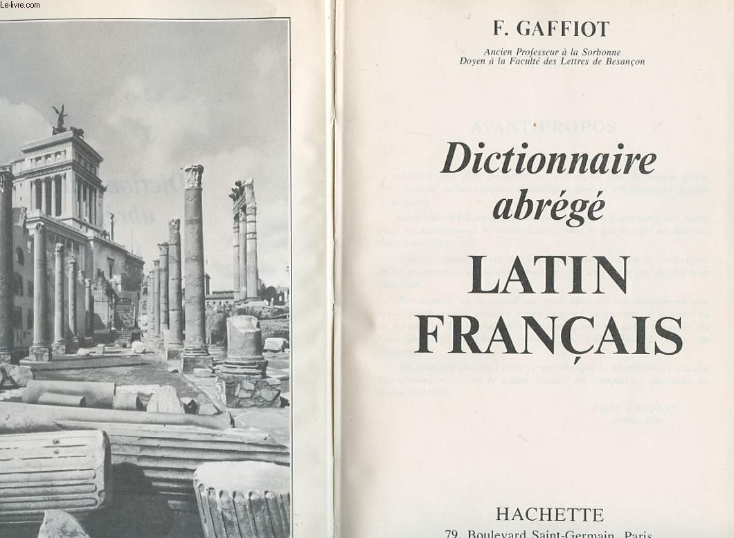 DICTIONNAIRE ABREGE LATIN FRANCAIS