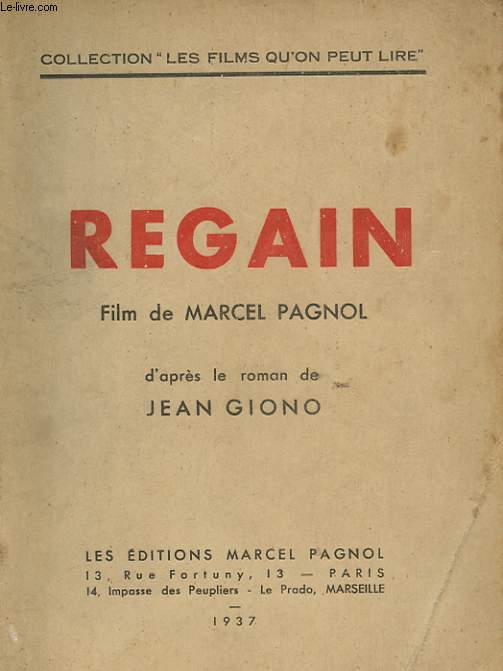REGAIN. FILM DE MARCEL PAGNOL