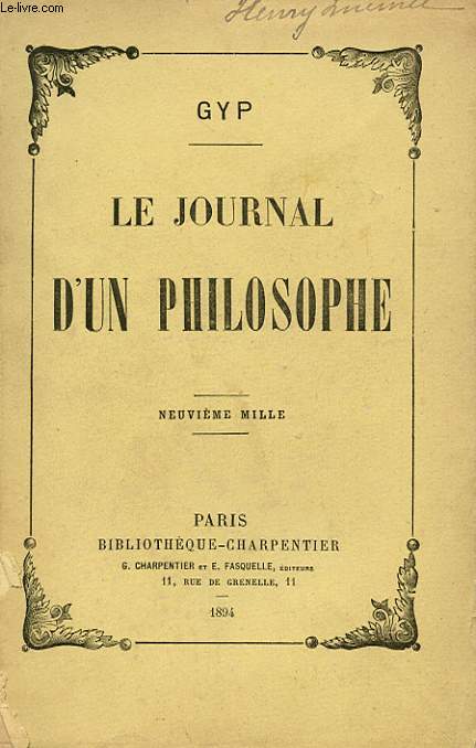 LE JOURNAL D'UN PHILOSOPHE. NEUVIEME MILLE