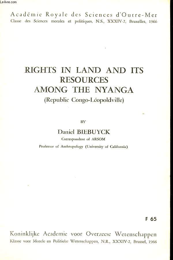 RIGHTS IN LAND AND ITS RESOURCES AMONG THE NYANGA