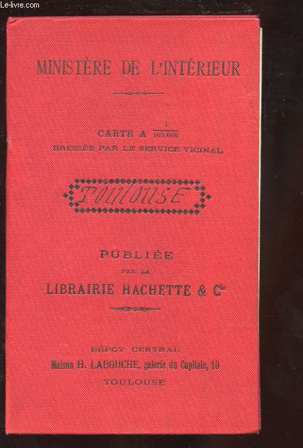 TOULOUSE. CARTE A 1/100.000 DRESSEE PAR LE SERVICE VICINAL. FEUILLE XV-34