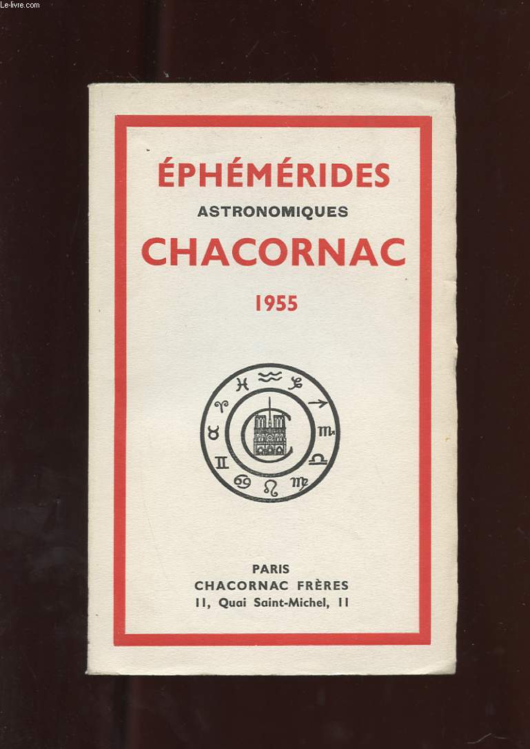EPHEMERIDES ASTRONOMIQUES. CHACORNAC. 23 EME ANNEE