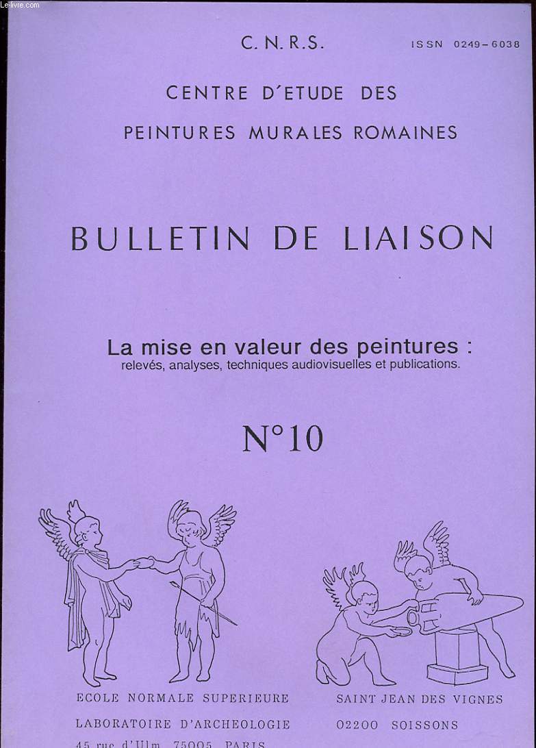 BULLETIN DE LIAISON N10. LA MISE EN VALEUR DES PEINTURES: RELEVES, ANALYSES, TECHNIQUES AUDIOVISUELLES ET PUBLICATIONS