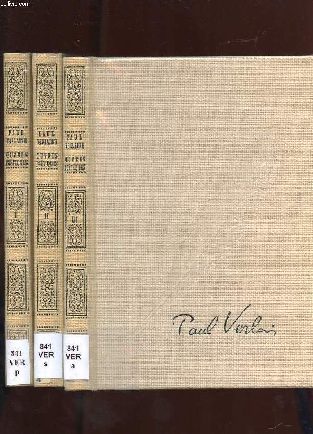 OEUVRES POETIQUES DE PAUL VERLAINE. 3 TOMES.