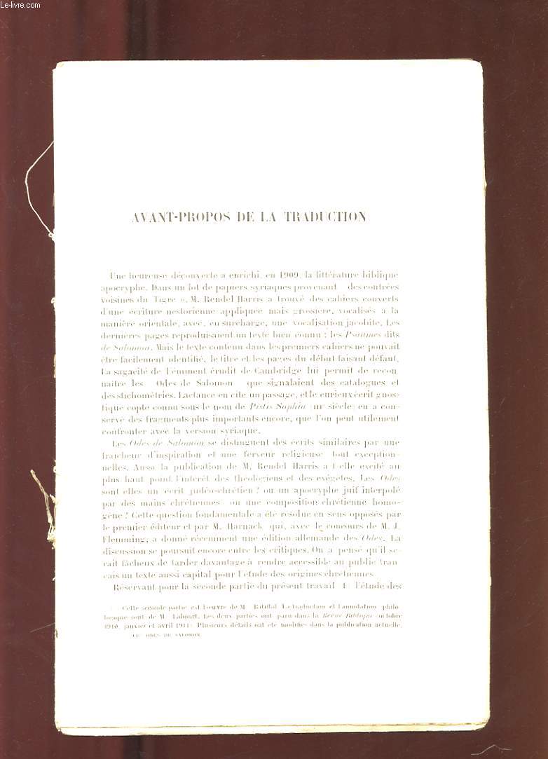 LES ODES DE SALOMON