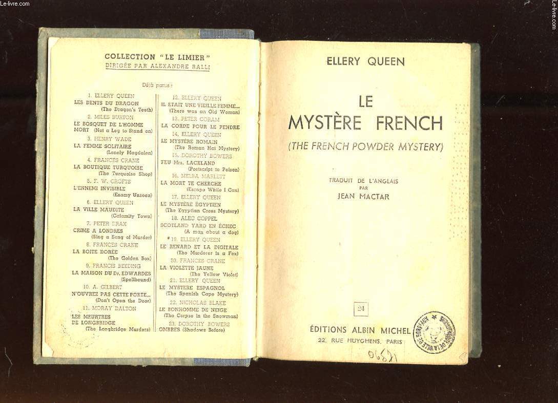 LE MYSTERE FRENCH (THE FRENCH POWDER MYSTERY)
