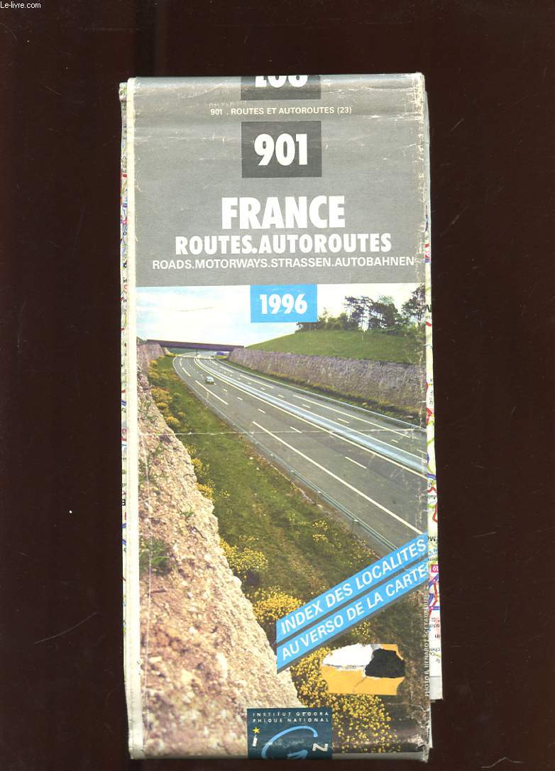 CARTE ROUTIERE. N901. FRANCE. ROUTES - AUTOROUTES.