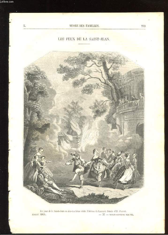 MUSEE DES FAMILLES. LIVRAISON 37 ET 38. 27me VOLUME. LES FEUX DE LA SAINT JEAN. UN COIN DE LA FORET-NOIRE. LA HERRENWIESS.