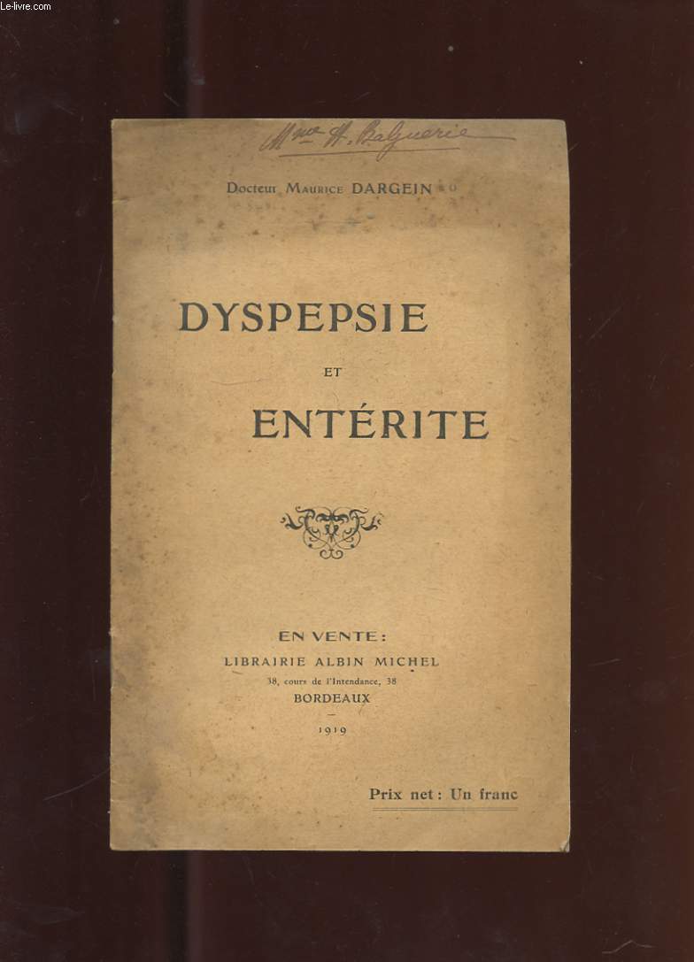 DYSPEPSIE ET ENTERITE