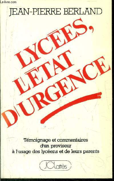 LYCEES, L'ETAT D'URGENCE