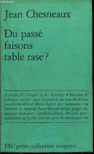 DU PASSE FAISONS TABLE RASE?- PETITE COLLECTION MASPERO N164