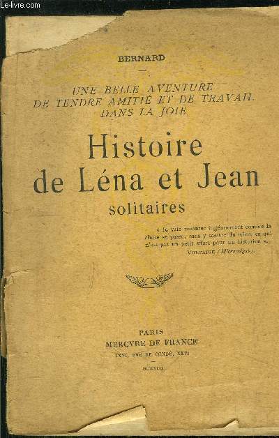 HISTOIRE DE LENA ET JEAN SOLITAIRES