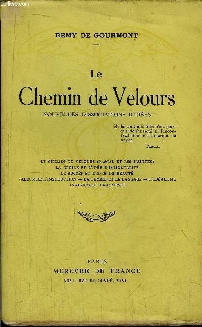 LE CHEMIN DE VELOURS