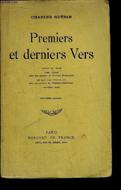 PREMIERS ET DERNIERS VERS