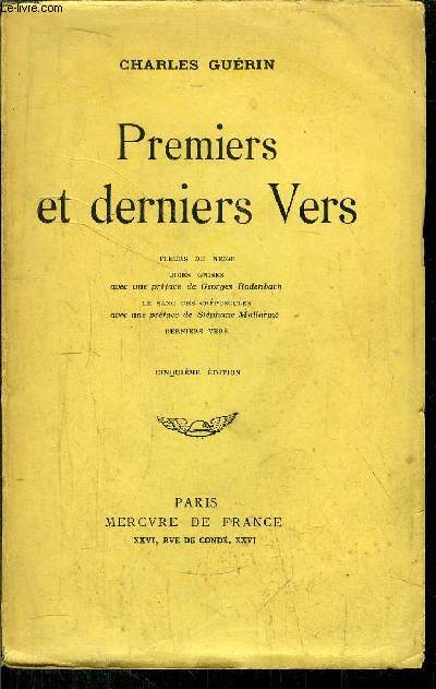 PREMIERS ET DERNIERS VERS