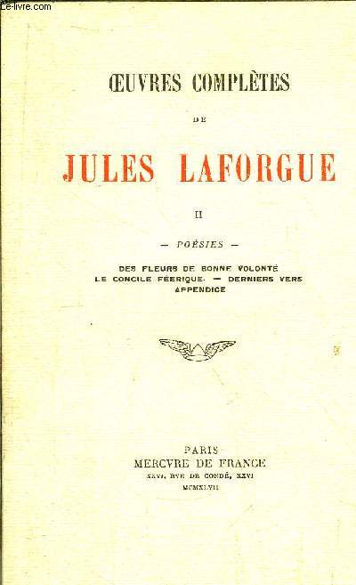 OEUVRES COMPLETES DE JULES LAFORGUE - TOME II