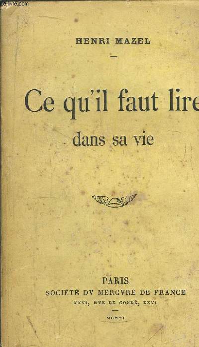 CE QU'IL FAUT LIRE