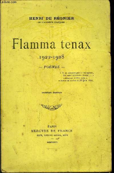 FLAMMA TENAX 1922-1928
