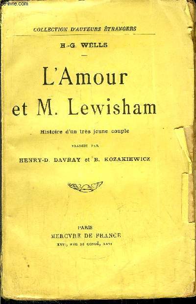 L'AMOUR ET M. LEWISHAM - HISTOIRE D'UN TRES JEUNE COUPLE