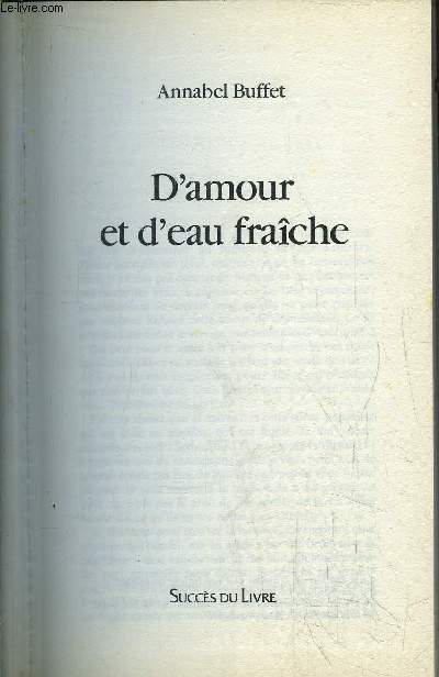 D'AMOUR ET D'EAU FRAICHE