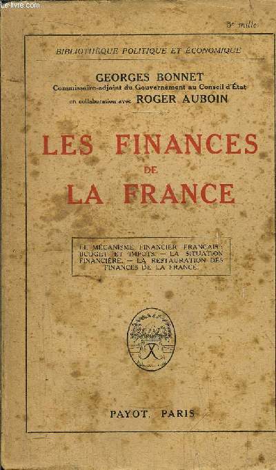 LES FINANCES DE LA FRANCE