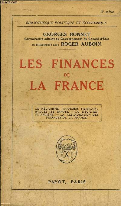 LES FINANCES DE LA FRANCE