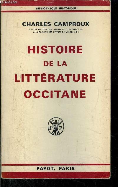 HISTOIRE DE LA LITTERATURE OCCITANE