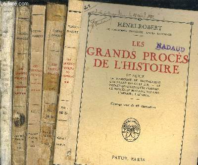 LES GRANDS PROCES DE L'HISTOIRE - 5 VOLUMES - SERIE 2+3+4+5+7 -