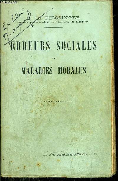 ERREURS SOCIALES ET MALADIES MORALES