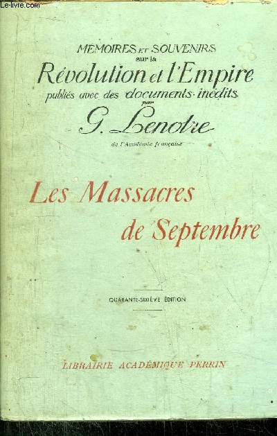 LES MASSACRES DE SEPTEMBRE