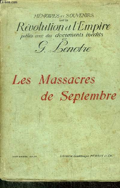 LES MASSACRES DE SEPTEMBRE