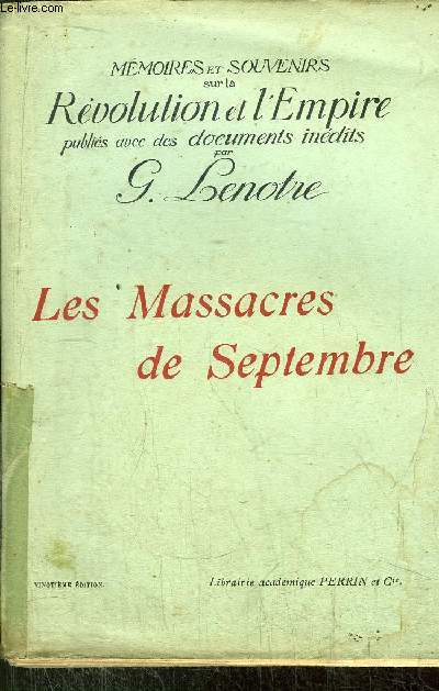 LES MASSACRES DE SEPTEMBRE