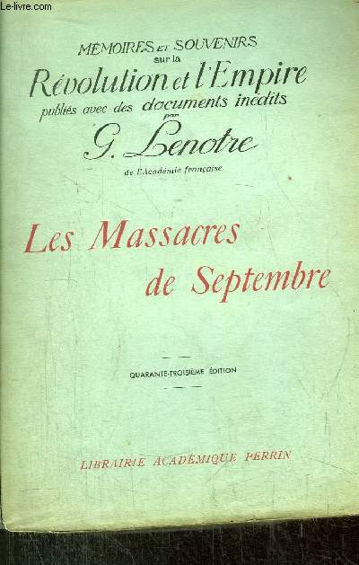 LES MASSACRES DE SEPTEMBRE