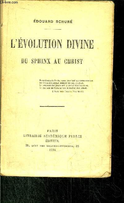 L'EVOLUTION DIVINE DU SPHINX AU CHRIST