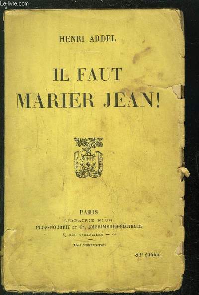 IL FAUT MARIER JEAN !