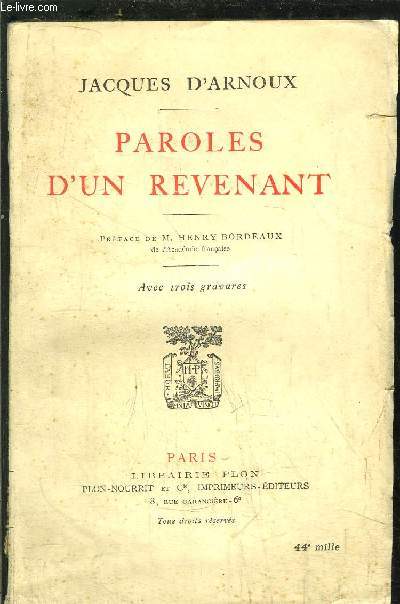 PAROLES D'UN REVENANT