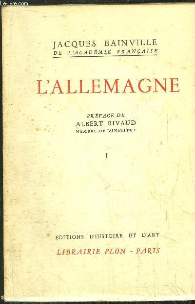 COLLECTION BAINVILLIENNE - TOME V - L'ALLEMAGNE TOME I