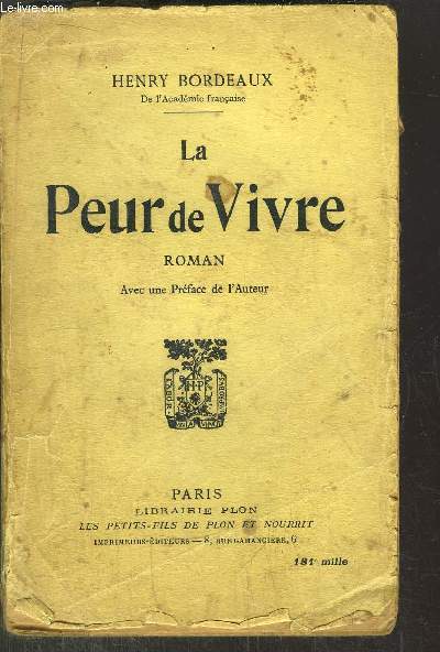 LA PEUR DE VIVRE