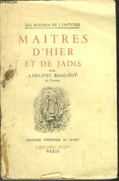 MAITRES D'HIER ET DE JADIS