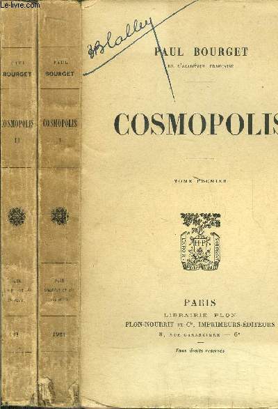 COSMOPOLIS - 2 VOLUMES - TOME I+II