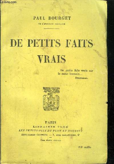 DE PETITS FAITS VRAIS